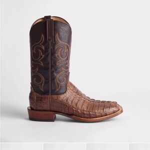 Lucchese Dark Brown Crocodile Western Boots